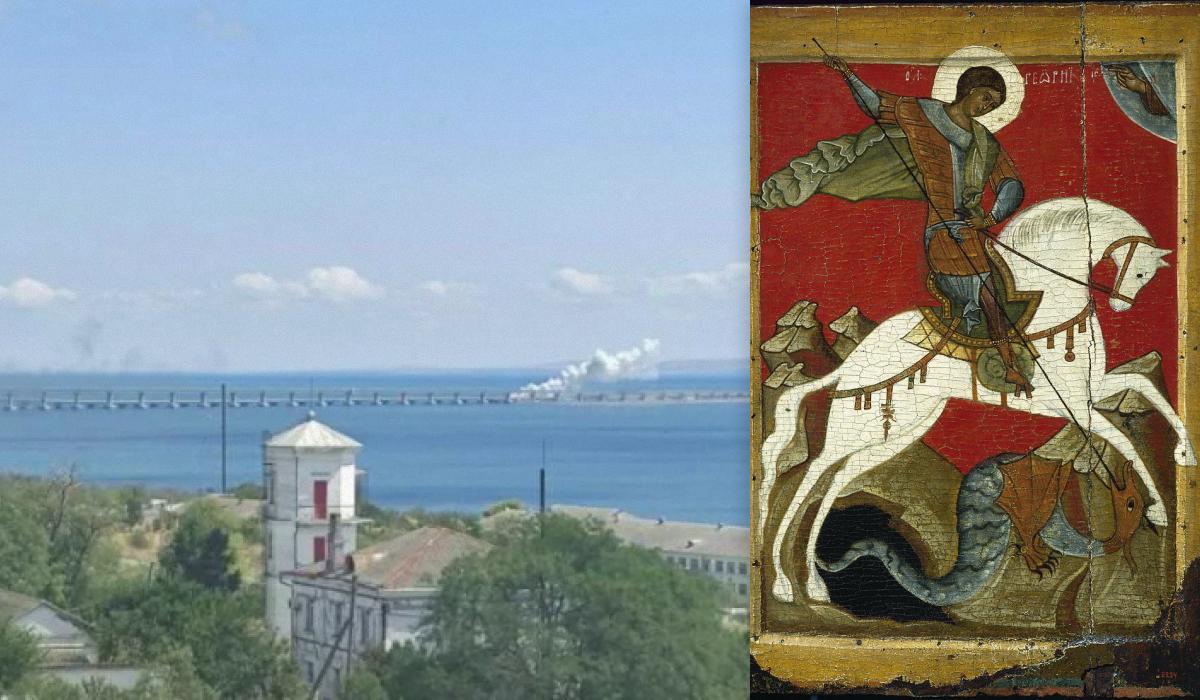 Крым пытаются "спасти" мощами великомученика Георгия Победоносца / коллаж УНИАН, фото wikipedia.org, фото t.me/vanek_nikolaev Крым пытаются "спасти" мощами великомученика Георгия Победоносца / коллаж УНИАН, фото wikipedia.org, фото t.me/vanek_nikolaev
