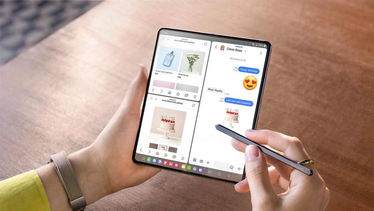 Смартфон Galaxy Z Fold5 имеет лучший экран на сегодняшний день / фото Samsung Смартфон Galaxy Z Fold5 имеет лучший экран на сегодняшний день / фото Samsung