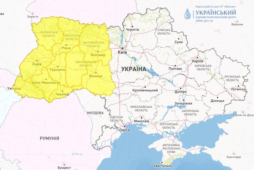 У низці областей України завтра пройдуть зливи та грози / фото Укргідрометцентр У низці областей України завтра пройдуть зливи та грози / фото Укргідрометцентр