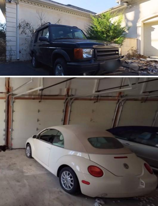 У гаражі на вулиці іржавіють автомобілі / фото скріншот з відео JeremyXplores