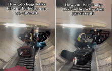 Працівник аеропорту показав, як виглядають 200 валіз усередині літака (відео)