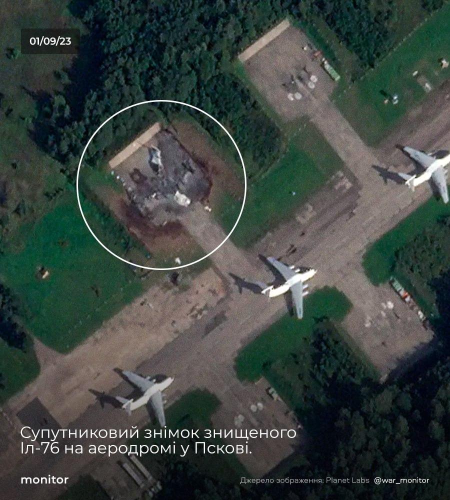 Атака на аеродром у Пскові: з'явилися детальні знімки згорілих літаків Атака на аеродром у Пскові: з'явилися детальні знімки згорілих літаків