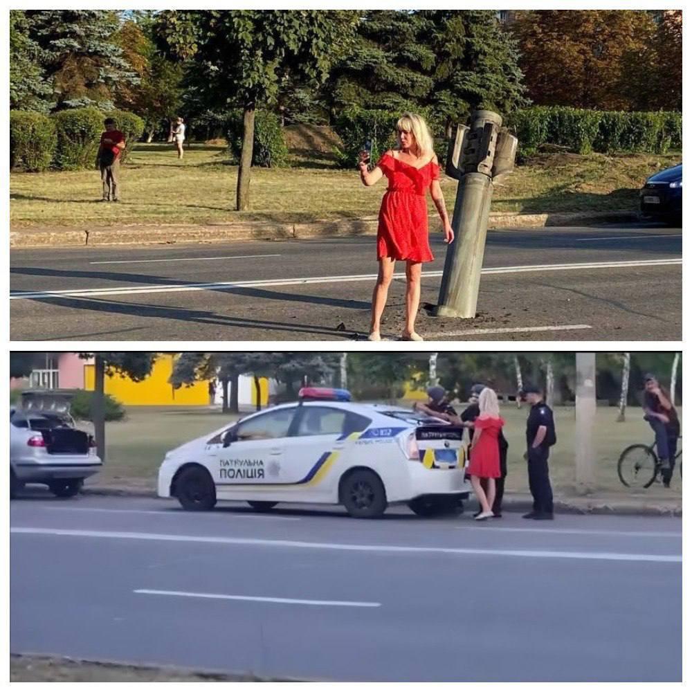 Поліція провела бесіду з українкою, яка зробила селфі біля ракети в Краматорську / фото t.me/kramatorsk_news Поліція провела бесіду з українкою, яка зробила селфі біля ракети в Краматорську / фото t.me/kramatorsk_news