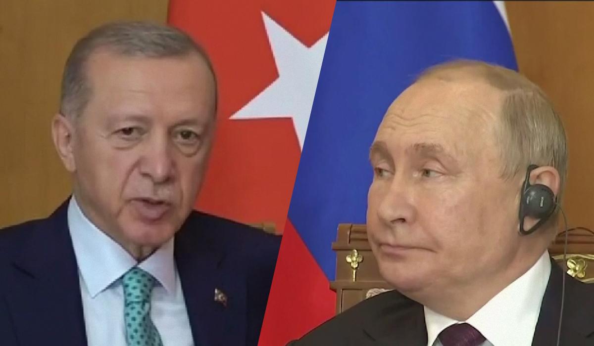 Путін і Ердоган почали переговори в Сочі / колаж УНІАН, скріншот відео Путін і Ердоган почали переговори в Сочі / колаж УНІАН, скріншот відео