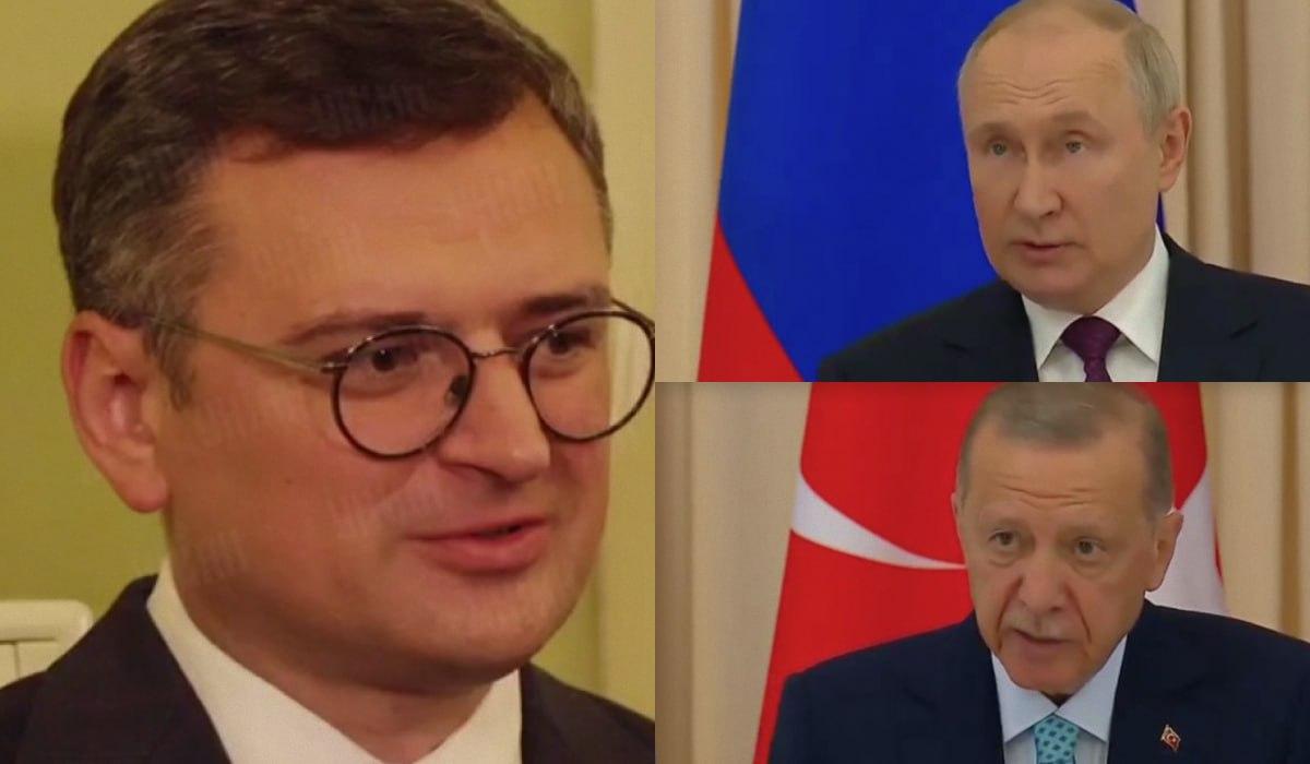 Дмитро Кулеба прокоментував зустріч президента Туреччини з російським диктатором / колаж УНІАН, фото - скріншоти з відео Дмитро Кулеба прокоментував зустріч президента Туреччини з російським диктатором / колаж УНІАН, фото - скріншоти з відео