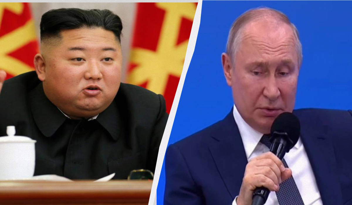 Ким Чен Ын имеет требования к Путину / колаж УНИАН, фото Reuters, скриншот Ким Чен Ын имеет требования к Путину / колаж УНИАН, фото Reuters, скриншот