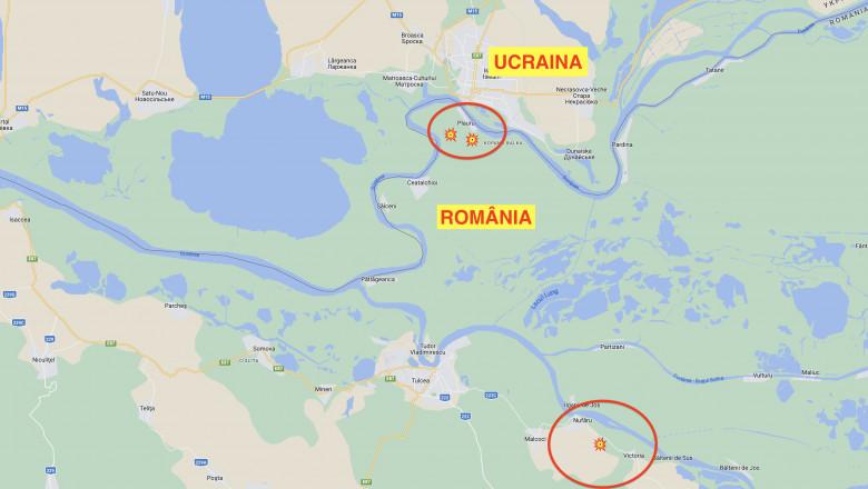 Места падения российских беспилотников в Румынии / фото digi24.ro Места падения российских беспилотников в Румынии / фото digi24.ro