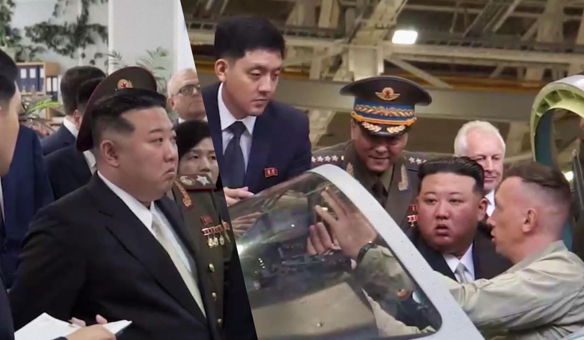Ким Чен Ын проинспектировал подсанкционный завод истребителей в РФ / коллаж УНИАН, скриншот с видео Ким Чен Ын проинспектировал подсанкционный завод истребителей в РФ / коллаж УНИАН, скриншот с видео