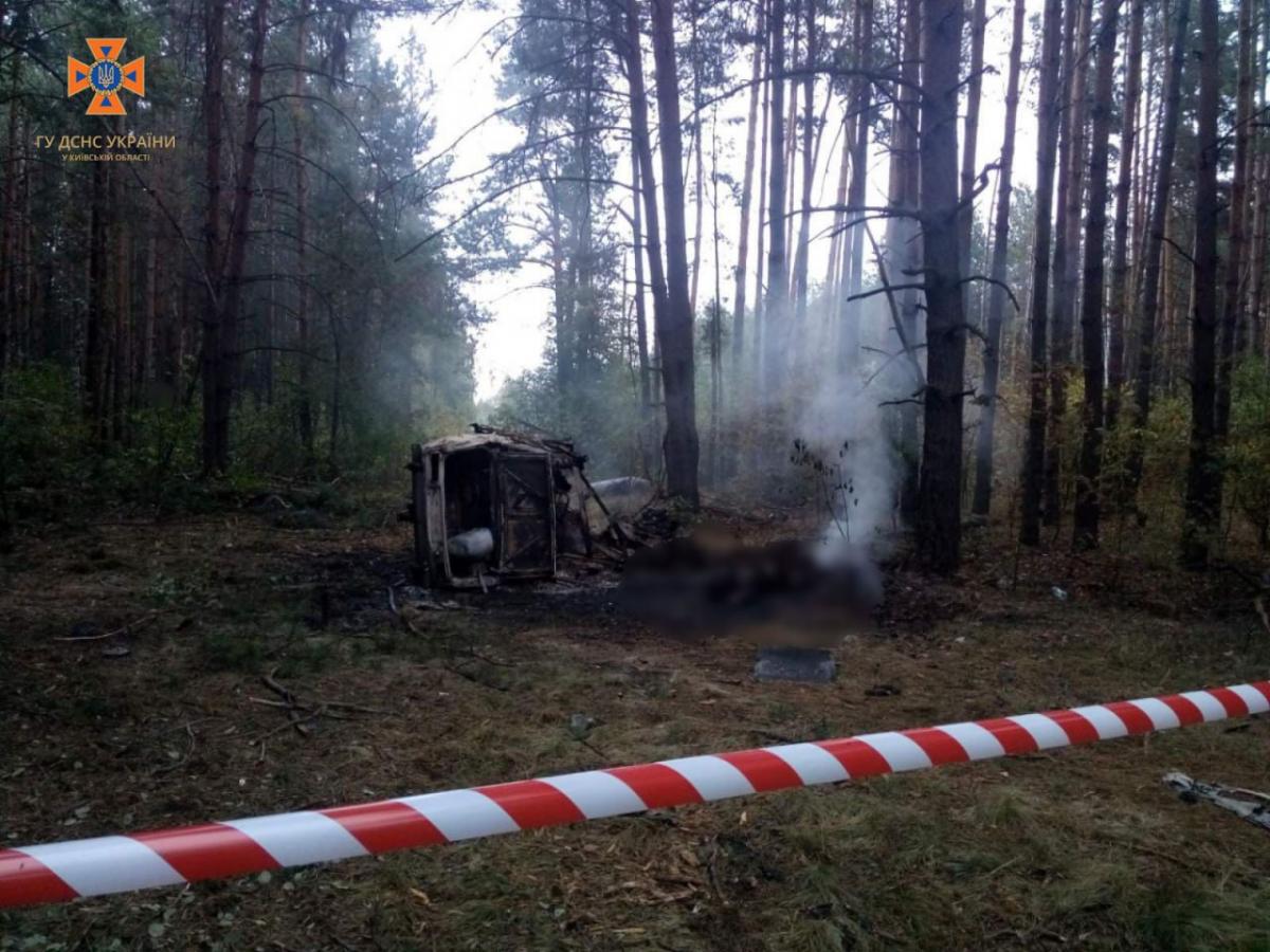 Чоловік підірвався на міні у лісі / фото ГУ ДСНС України у Київській області Чоловік підірвався на міні у лісі / фото ГУ ДСНС України у Київській області