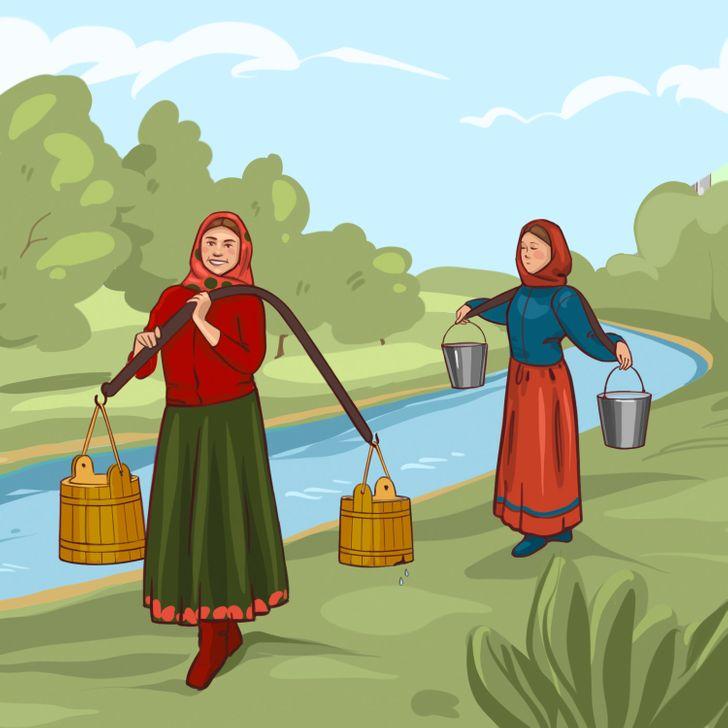 Вам потрібно визначити, яка з жінок принесе додому більше води / фото Jagranjosh Вам потрібно визначити, яка з жінок принесе додому більше води / фото Jagranjosh