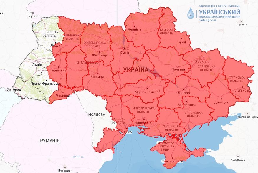 Только в четырех областях вероятность возникновения лесных пожаров низкая / фото Укргидрометцентр Только в четырех областях вероятность возникновения лесных пожаров низкая / фото Укргидрометцентр