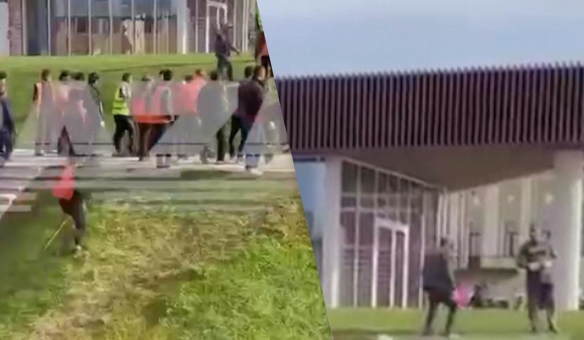 У Нижньому Новгороді узбеки побилися через лопату біля Кремля / колаж УНІАН, фото скріншот відео Baza У Нижньому Новгороді узбеки побилися через лопату біля Кремля / колаж УНІАН, фото скріншот відео Baza