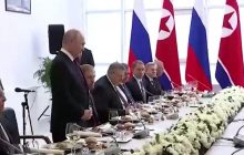 "Сибірські делікатеси" та хвалебні тости: Путін влаштував обід для Кім Чен Ина (відео)