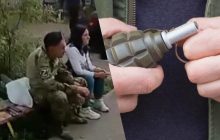 "Вас таких убивать нужно": в России оккупант взорвал гранату возле детей (видео)
