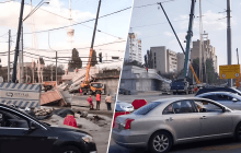 Ще не почав працювати, а вже "втомився": в Києві обвалився недобудований міст (відео)