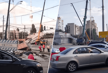 Ще не почав працювати, а вже втомився: в Києві обвалився недобудований міст (відео)