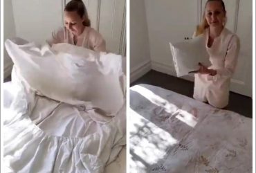 Займе секунди: жінка поділилася дивовижною технікою складання постільної білизни (відео)