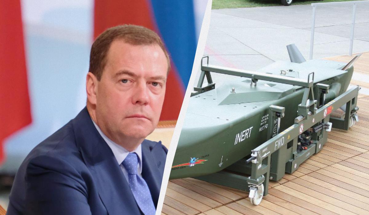 Дмитрий Медведев разразился угрозами в сторону Германии из-за мощного заявления насчет ракет Тaurus / коллаж УНИАН с фото ua.depositphotos.com и wikimedia.org Дмитрий Медведев разразился угрозами в сторону Германии из-за мощного заявления насчет ракет Тaurus / коллаж УНИАН с фото ua.depositphotos.com и wikimedia.org