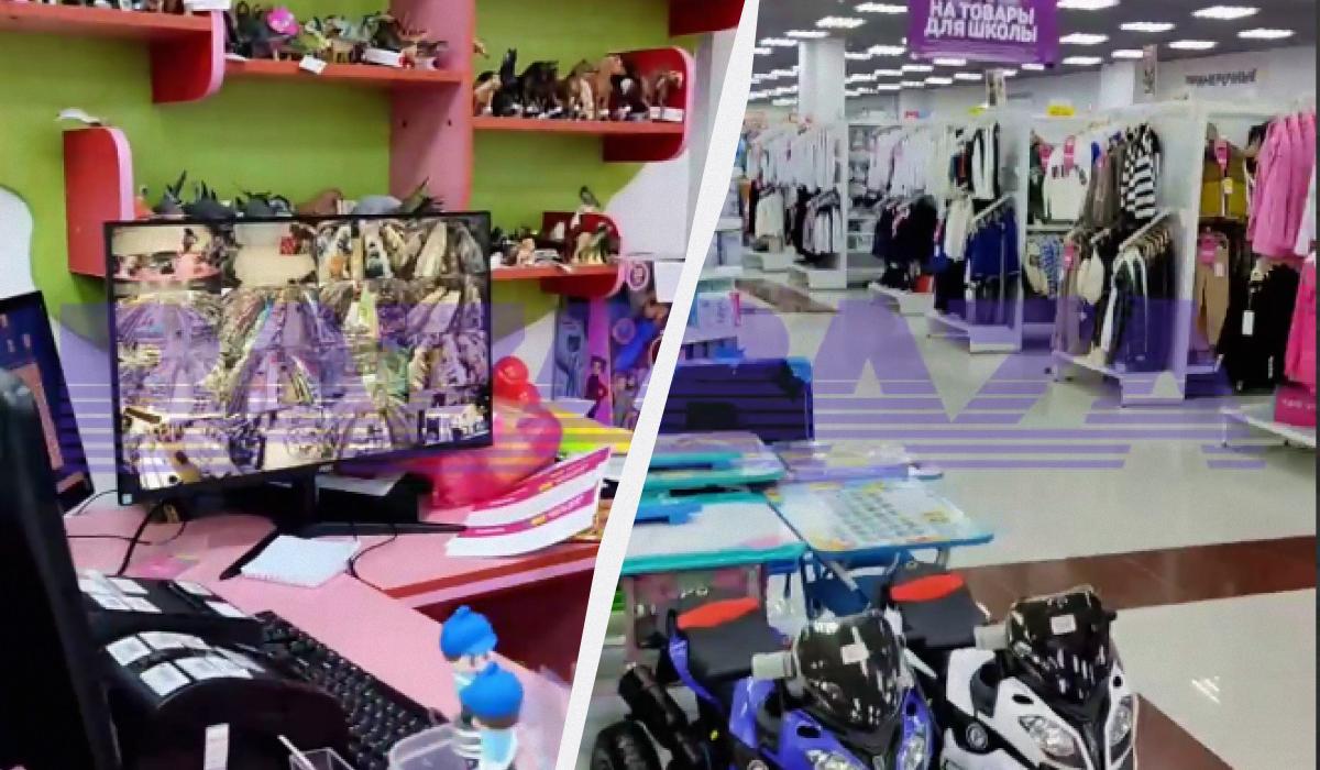 Жінка показала порожній торговий центр, в якому її закрили / Колаж УНІАН, скріншот Жінка показала порожній торговий центр, в якому її закрили / Колаж УНІАН, скріншот