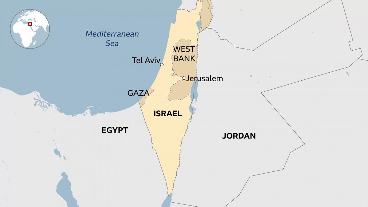 Сектор Газа, Израиль и Западный берег Иордана / карта bbc.com Сектор Газа, Израиль и Западный берег Иордана / карта bbc.com