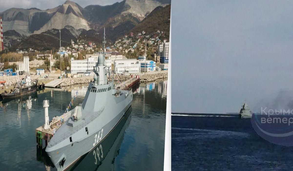 Два російські кораблі були уражені “Морськими малюками” з експериментальним озброєнням / Колаж УНІАН, фото twitter.com/YashinNatalia, Крымский ветер Два російські кораблі були уражені “Морськими малюками” з експериментальним озброєнням / Колаж УНІАН, фото twitter.com/YashinNatalia, Крымский ветер