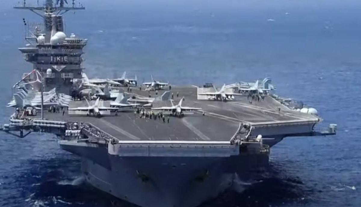 США відправляють USS Eisenhower в східне Середземномор'я / скріншот США відправляють USS Eisenhower в східне Середземномор'я / скріншот