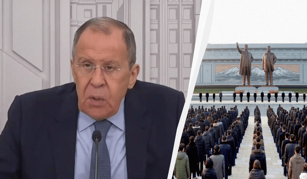 Лавров приїхав з офіційним візитом до Пхеньяну 18 жовтня / колаж УНІАН, фото KCNA via REUTERS, скріншот Лавров приїхав з офіційним візитом до Пхеньяну 18 жовтня / колаж УНІАН, фото KCNA via REUTERS, скріншот