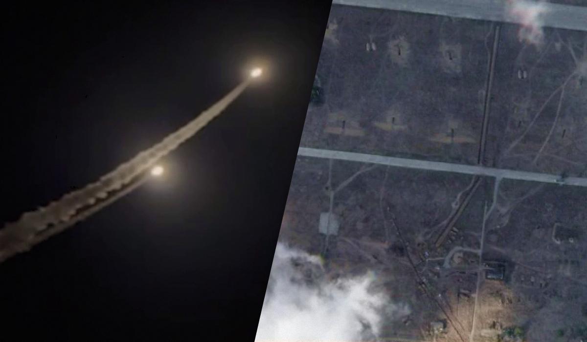 Разведка Великобритании проанализировала первый удар украинской стороны по врагам ракетами ATACMS / коллаж УНИАН со скриншота и фото "Схемы"/Planet Labs