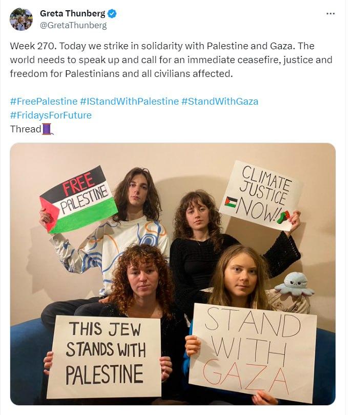 Предыдущий пост Тунберг / Фото Twitter/Greta Thunberg Предыдущий пост Тунберг / Фото Twitter/Greta Thunberg