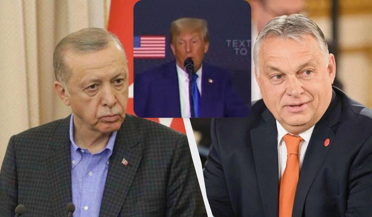 Трамп у своїй промові переплутав угорського прем'єра з турецьким президентом / Колаж УНІАН, фото REUTERS, фото УНІАН, скріншот Трамп у своїй промові переплутав угорського прем'єра з турецьким президентом / Колаж УНІАН, фото REUTERS, фото УНІАН, скріншот