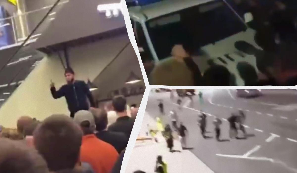 Погроми в аеропорту / Колаж УНІАН / Скріншоти Погроми в аеропорту / Колаж УНІАН / Скріншоти
