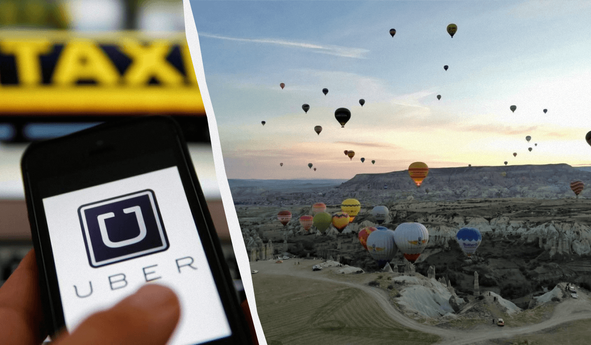 Uber запустив польоти на повітряних кулях в Каппадокії / колаж, фото REUTERS, УНІАН Uber запустив польоти на повітряних кулях в Каппадокії / колаж, фото REUTERS, УНІАН