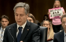 Cвідчення Блінкена в Сенаті США зірвали пропалестинські протестувальники (відео)