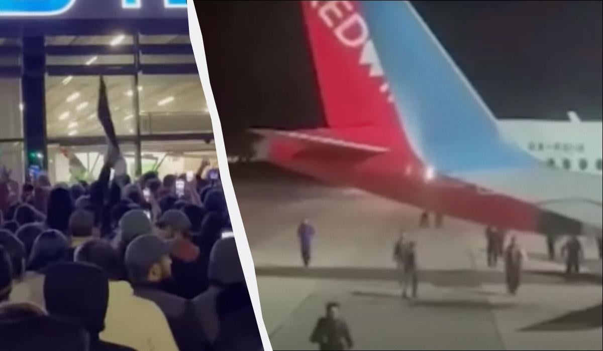 В Дагестане сотни людей устроили погром в аэропорту из-за рейсов из Израиля / коллаж УНИАН, скриншот В Дагестане сотни людей устроили погром в аэропорту из-за рейсов из Израиля / коллаж УНИАН, скриншот