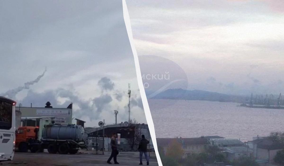 Подтверждено попадание в корабль РФ в Керчи / коллаж УНИАН, фото "крымский ветер", скриншот Подтверждено попадание в корабль РФ в Керчи / коллаж УНИАН, фото "крымский ветер", скриншот