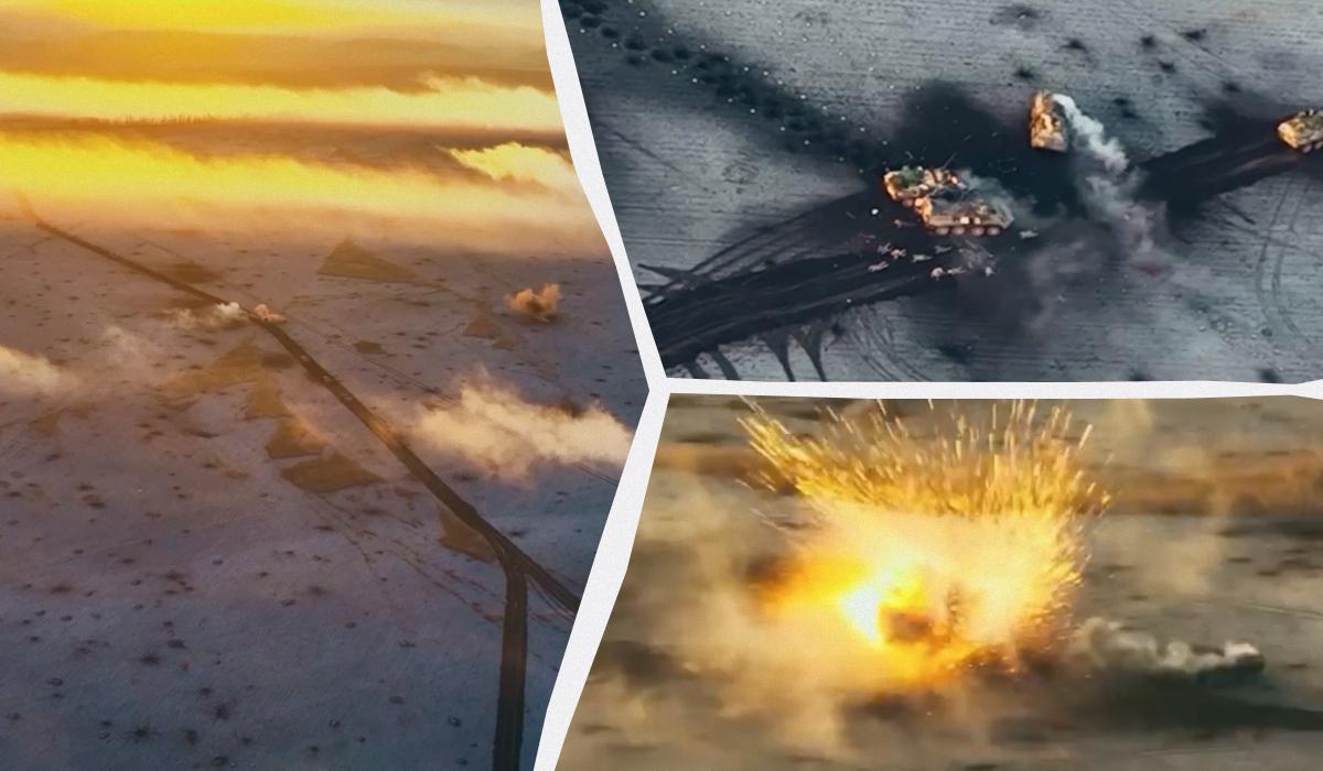 У 47 ОМБр показали кадри знищення ворожої техніки під Авдіївкою / колаж УНІАН, скріншот У 47 ОМБр показали кадри знищення ворожої техніки під Авдіївкою / колаж УНІАН, скріншот