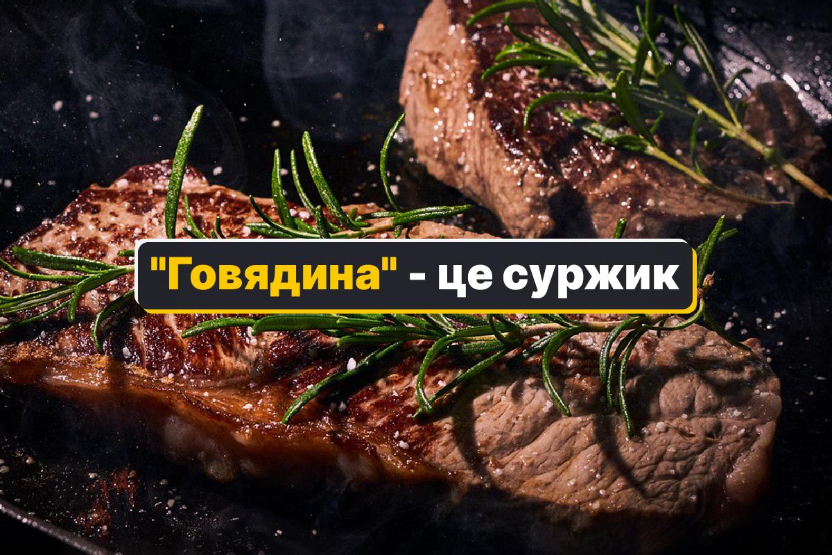 Слова "говядина" в украинском языке нету / коллаж УНИАН, фото pixabay.com Слова "говядина" в украинском языке нету / коллаж УНИАН, фото pixabay.com