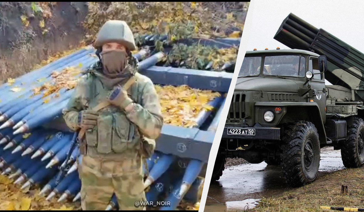 Росіяни похизувалися корейськими снарядами до "Граду" / колаж УНІАН, фото wikipedia.org, скріншот Росіяни похизувалися корейськими снарядами до "Граду" / колаж УНІАН, фото wikipedia.org, скріншот