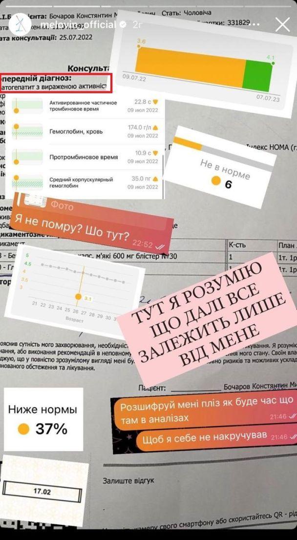 Співак "засвітив" свій діагноз / скріншот Instagram Співак "засвітив" свій діагноз / скріншот Instagram