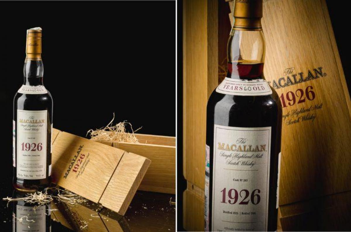 На аукционе в Лондоне бутылку Macallan 1926 продали за рекордные 2,7 млн долларов / фото Sotheby's На аукционе в Лондоне бутылку Macallan 1926 продали за рекордные 2,7 млн долларов / фото Sotheby's