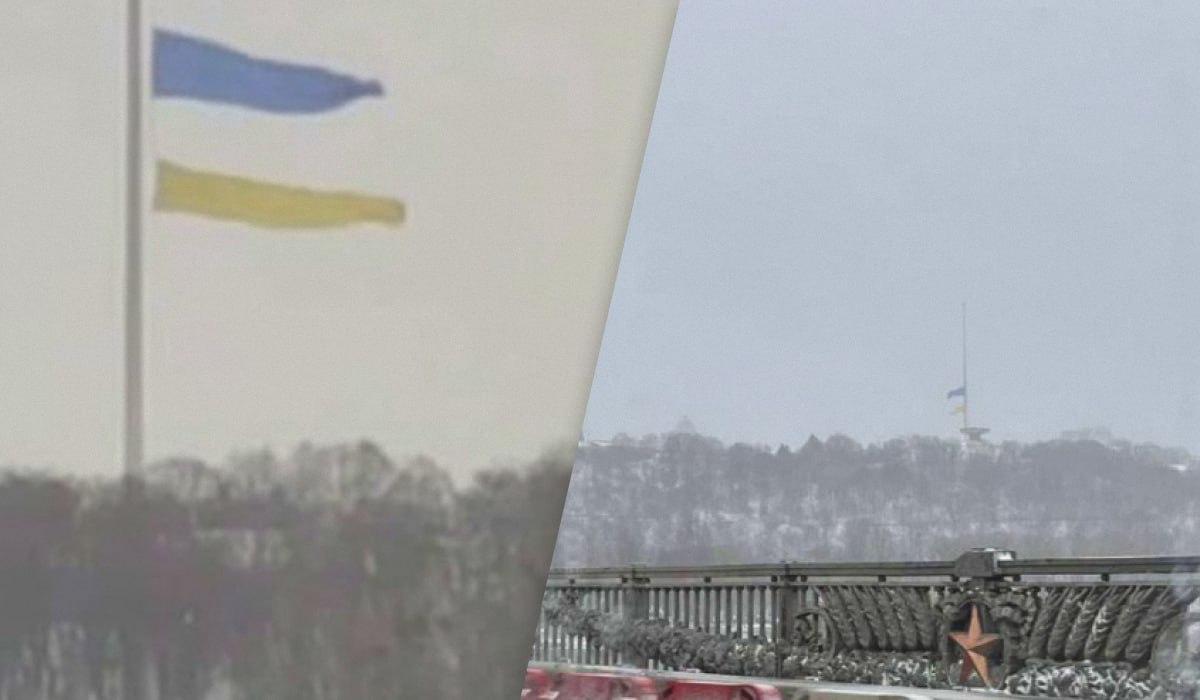 Самый большой флаг Украины поврежден из-за непогоды / коллаж УНИАН, фото скриншоты из видео из соцсетей Самый большой флаг Украины поврежден из-за непогоды / коллаж УНИАН, фото скриншоты из видео из соцсетей