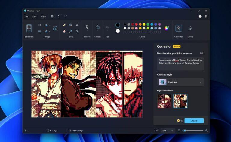 Paint теперь умеет создавать картинки по текстовому описанию / фото Windows Latest Paint теперь умеет создавать картинки по текстовому описанию / фото Windows Latest