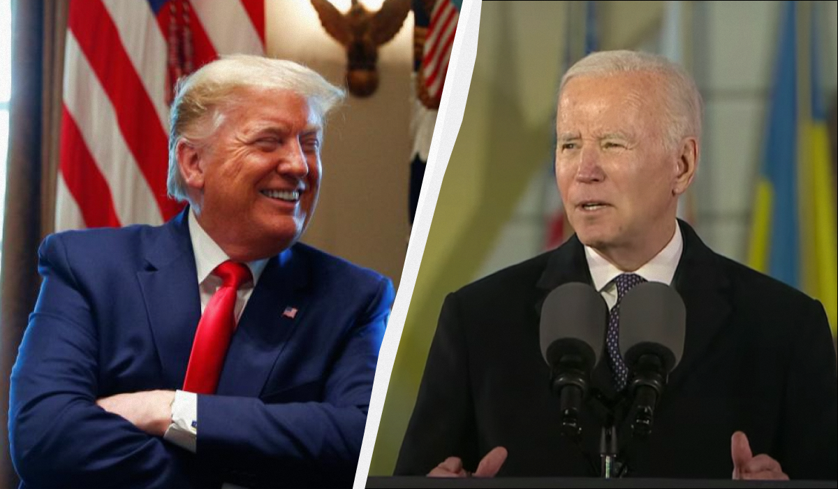 Трамп вже зараз обходить найрейтинговішого демократа Байдена / колаж УНІАН, фото REUTERS, кадр з відео Трамп вже зараз обходить найрейтинговішого демократа Байдена / колаж УНІАН, фото REUTERS, кадр з відео