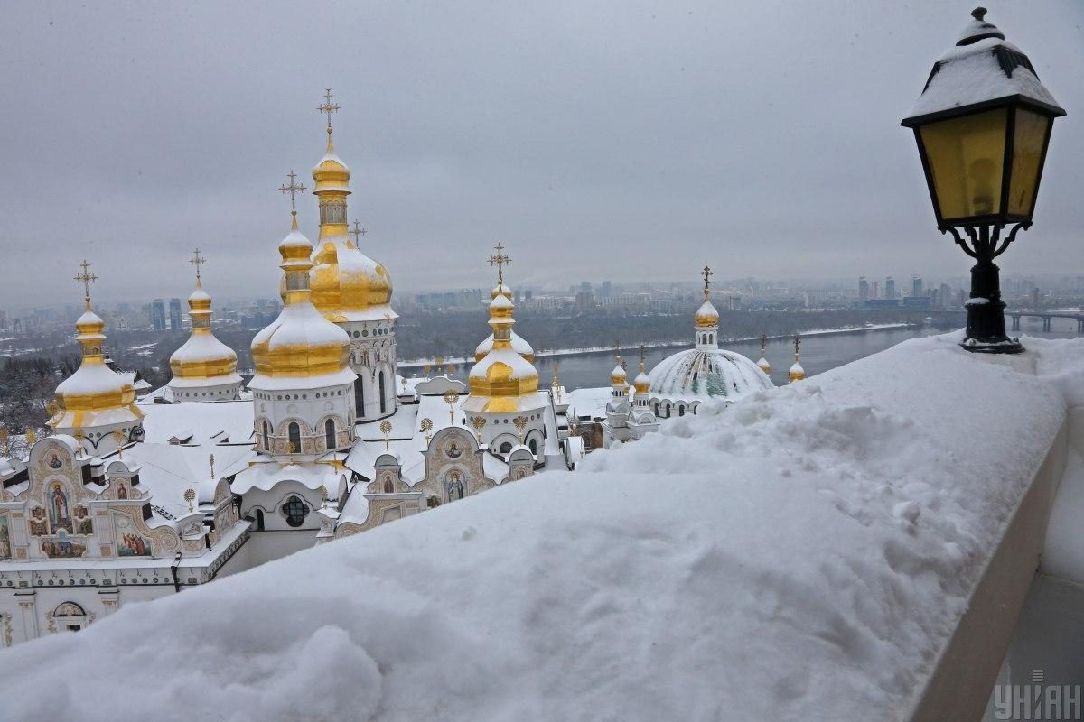 Фото Большая колокольня Киево-Печерской лавры 23 ноября 2023
