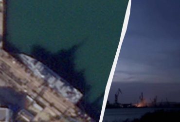 Російський корабель Аскольд у Керчі підсмажено: опубліковано фото з супутника