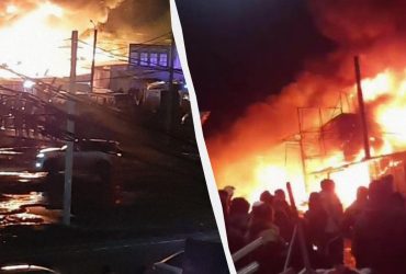 В Ростове масштабный пожар: пылает крупнейший вещевой рынок (видео)
