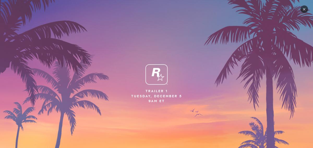 Rockstar назвала точную дату и время выхода трейлера GTA 6 Rockstar назвала точную дату и время выхода трейлера GTA 6