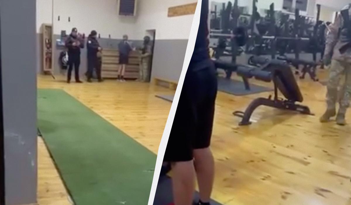 На Закарпатье работники ТЦК раздавали повестки в спортзале / коллаж УНИАН, скриншот с видео На Закарпатье работники ТЦК раздавали повестки в спортзале / коллаж УНИАН, скриншот с видео
