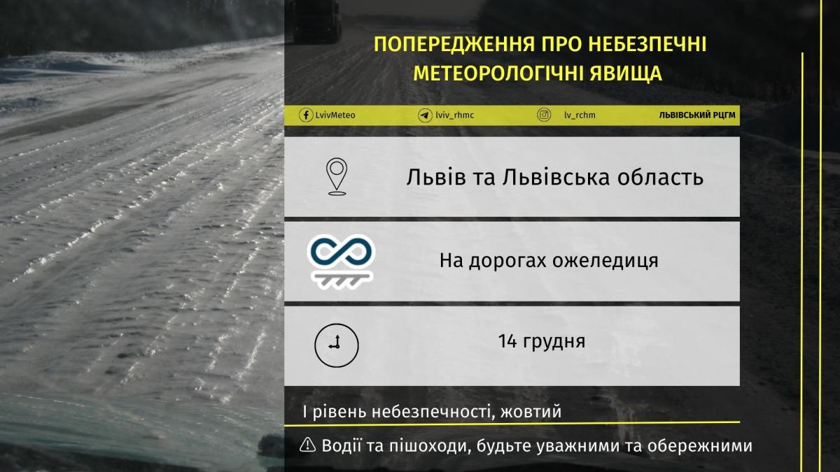 Сьогодні на дорогаз Львівщини буде слизько / фото Львівській гідрометцентр Сьогодні на дорогаз Львівщини буде слизько / фото Львівській гідрометцентр