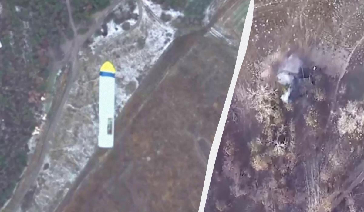 "Боевые птицы" пограничников нанесли огневое поражение по технике РФ / коллаж УНИАН, скриншоты из видео "Боевые птицы" пограничников нанесли огневое поражение по технике РФ / коллаж УНИАН, скриншоты из видео